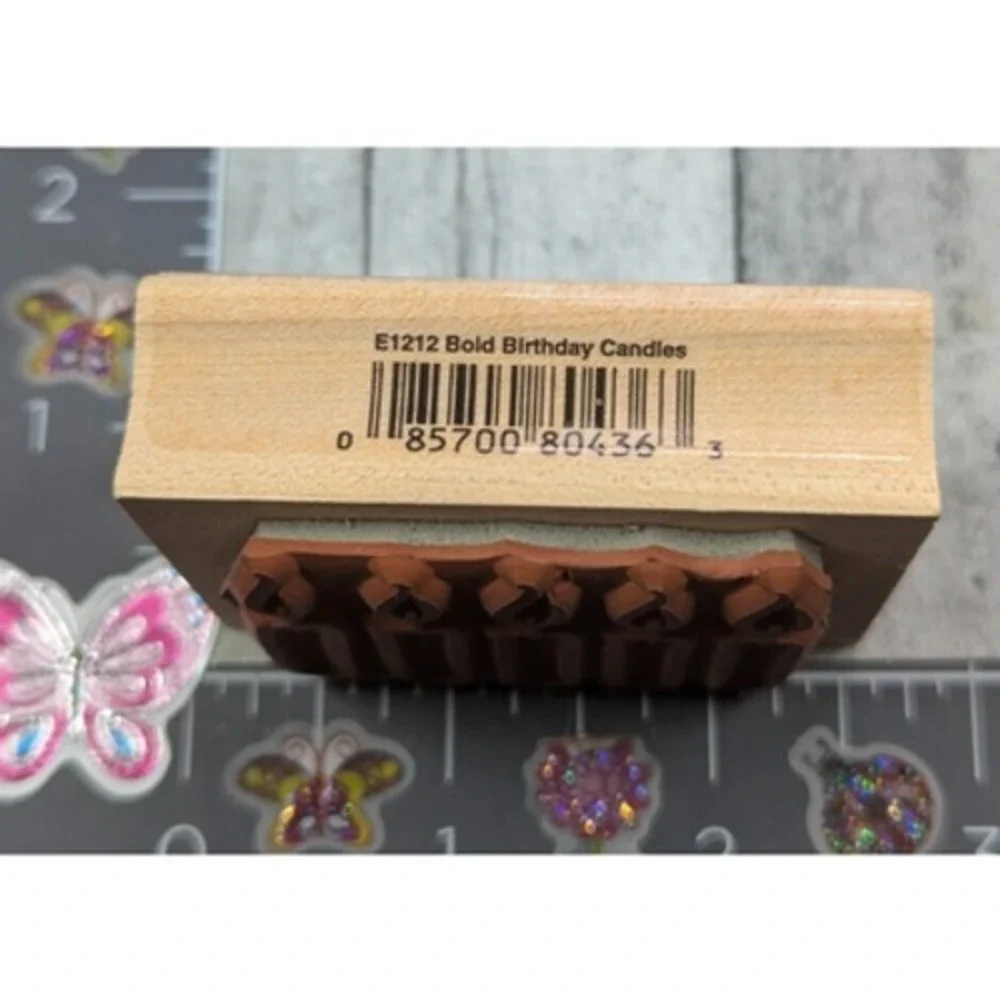 Hero Arts Bold Birthday Candles E1212 Row Border Rubber Stamp Wood #C108